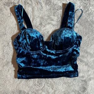 Meraki Teal Blue Smocked Top